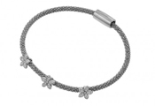 wholesale silver flower magnetic clasp bracelet
