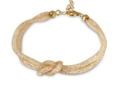 wholesale silver italian gold plated knotted mesh italian bracelet