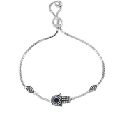 wholesale silver hamsa hand bolo bracelet