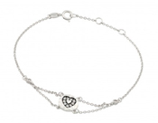 wholesale silver cz heart bracelet