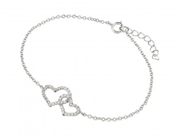 wholesale silver cz hearts bracelet
