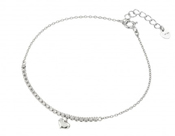 wholesale silver cz heart bracelet
