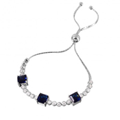 wholesale silver sapphire blue lariat bracelet