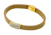 wholesale silver gold plated yellow leather bracelet