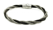 wholesale silver two tone twisted rope italian bracelet