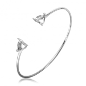 wholesale silver personalized two hearts mounting cuff bracelet