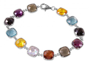 wholesale silver multi color tennis bracelet