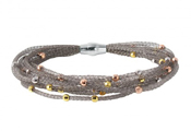 wholesale silver multi strand three tone bead italian bracelet