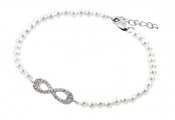 wholesale silver infinity pearl bracelet