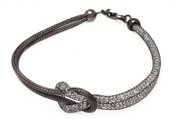 wholesale silver black knotted italian bracelet