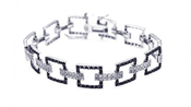 wholesale silver black cz bracelet