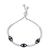 wholesale silver evil eye bolo bracelet