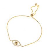 wholesale silver gold plated evil eye bolo bracelet