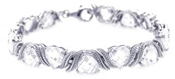 wholesale silver hear cz tennis bracelet
