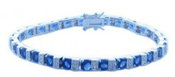 wholesale silver and blue cz tennis bracelet