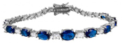 wholesale silver blue cz tennis bracelet