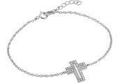 wholesale silver cross cz bracelet