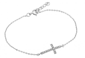 wholesale silver cross cz bracelet
