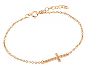 wholesale silver gold plated cross cz bracelet