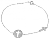 wholesale silver cross cutout bracelet