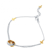 wholesale silver cz gold crosses charm bracelet