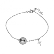 wholesale silver faith and cross cz bracelet