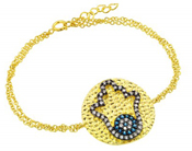 wholesale silver gold plated hamsa evil eye bracelet