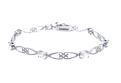 wholesale silver elongated heart cz bracelet