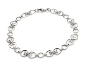 wholesale silver heart link bracelet