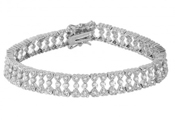 wholesale silver cz hearts bracelet