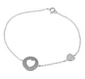 wholesale silver heart cutout bracelet