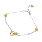 wholesale silver cz gold hearts charm bracelet