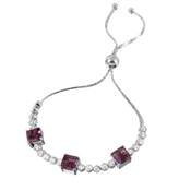 wholesale silver amethyst violet lariat bracelet