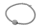 wholesale silver ball micro pave cz bracelet