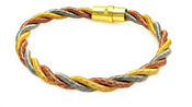wholesale silver three tone twisted rope italian bracelet