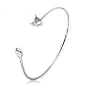 wholesale silver personalized heart and disc mounting cuff bracelet