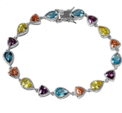 wholesale silver multi color tennis bracelet