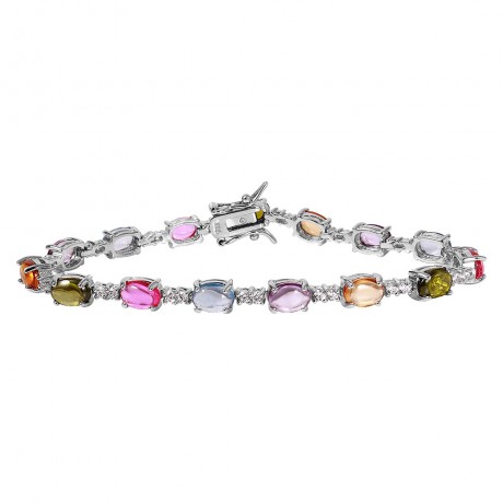 wholesale silver multi color tennis bracelet