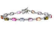 wholesale silver multi color tennis bracelet