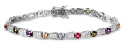 wholesale silver multi color tennis bracelet