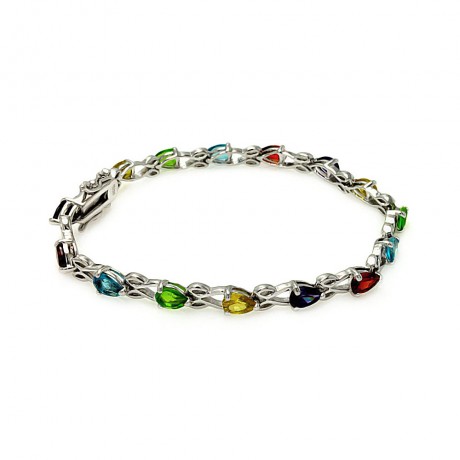 wholesale silver multicolor teardrop pearl bracelet
