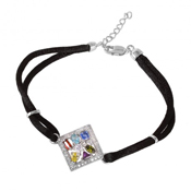 wholesale silver black rope multi color bracelet