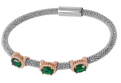 wholesale silver emerald green magnetic clasp bracelet