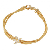 wholesale silver gold plated cz starfish italian bracelet