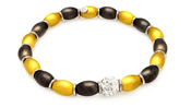 wholesale silver gold and black italian bead bracelet