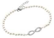 wholesale silver infinity pearl bracelet