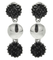 sterling silver black rhodium plated cluster cz earrings