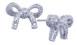 wholesale silver bowtie cz stud earrings