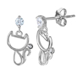 wholesale silver cat earrings