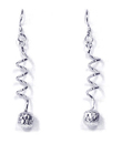 wholesale sterling silver twisted wire ball cz chandelier hook earrings